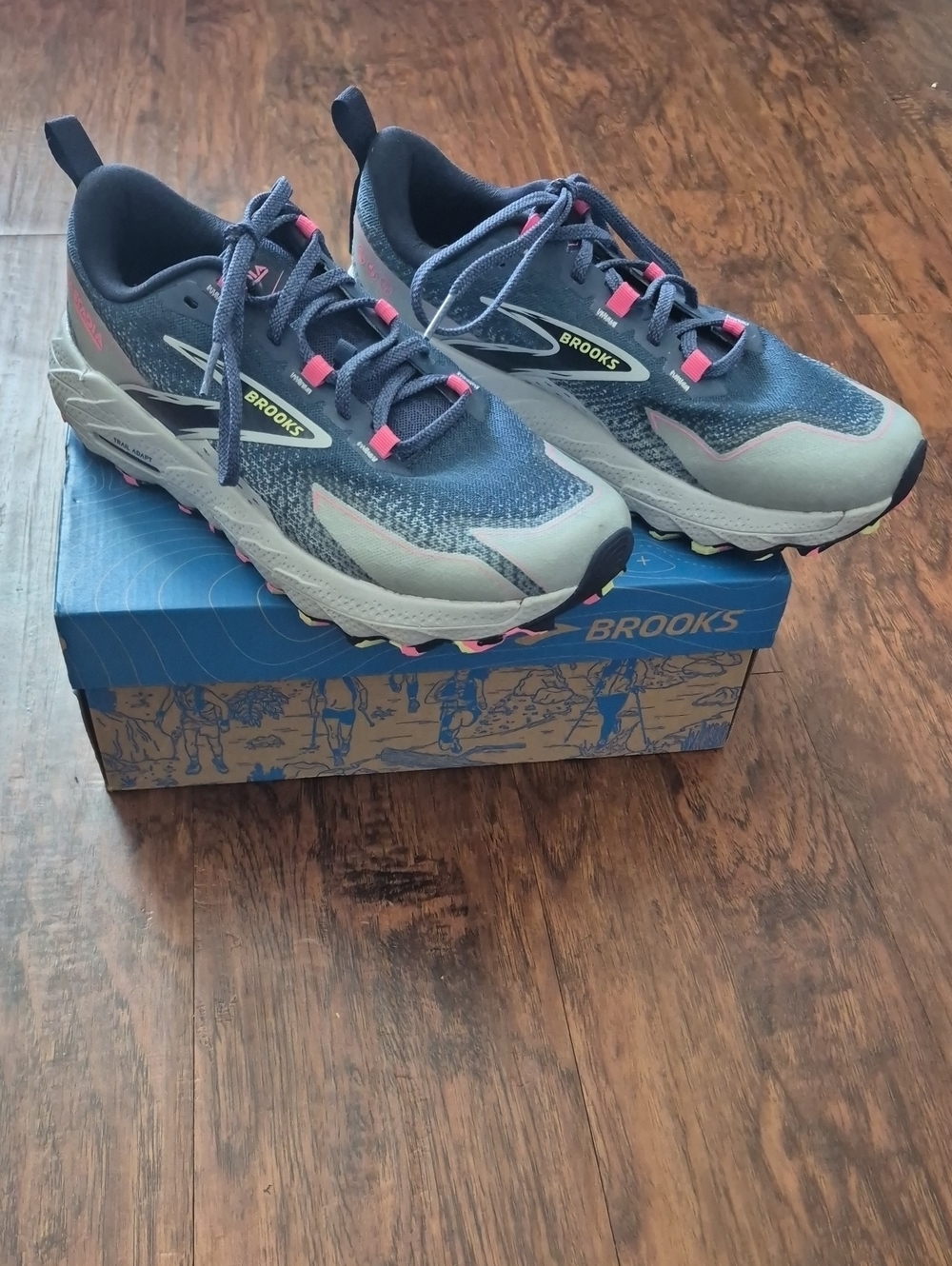 Brooks Womens Blue and Pink Trail Sneakers